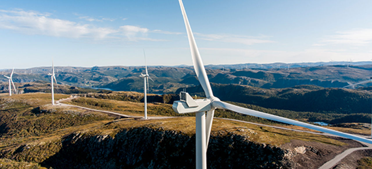 Wind farm illustrating power generators